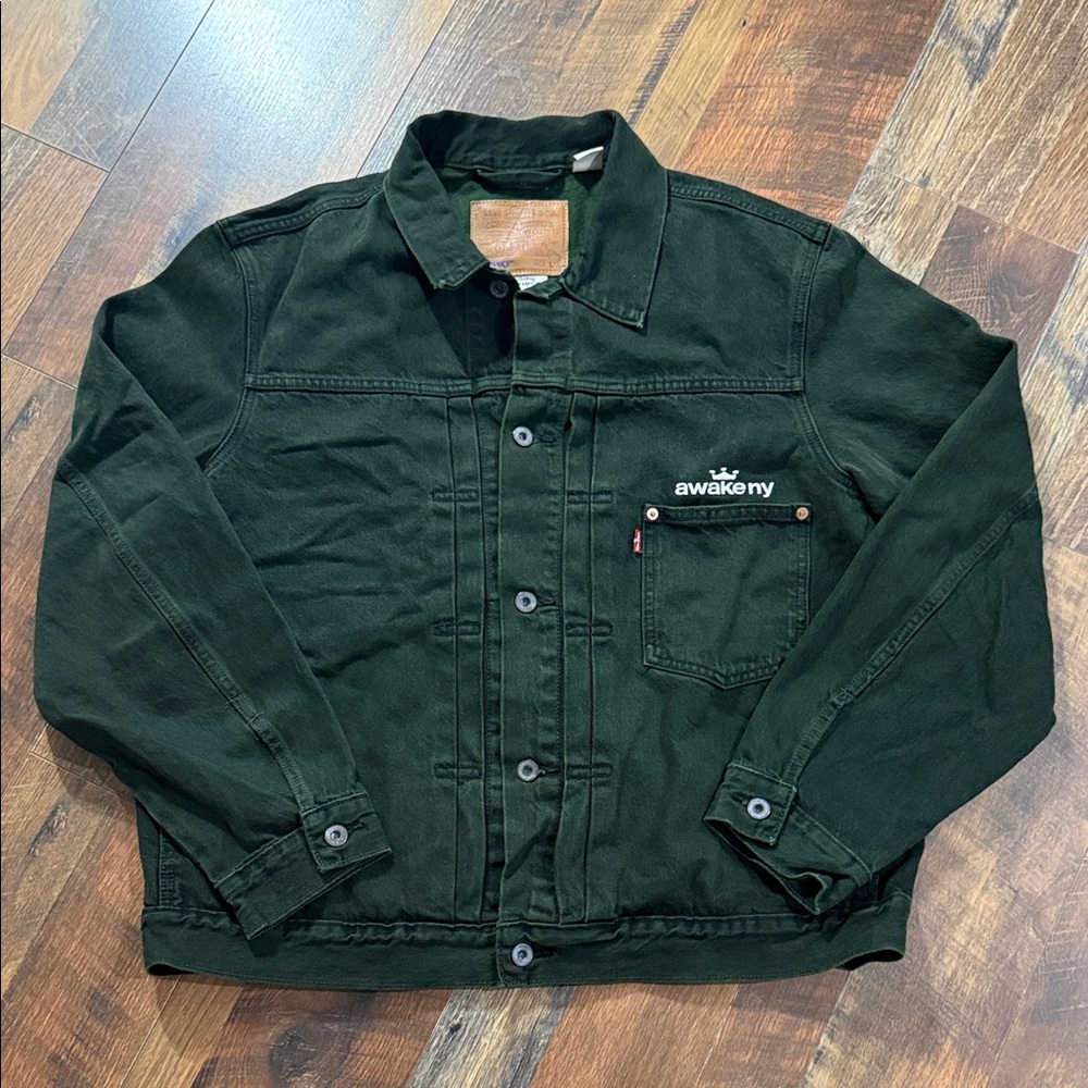 Awake NY x Levi’s Overdye Type I Trucker Jacket - Forest Green - FW24 - Large